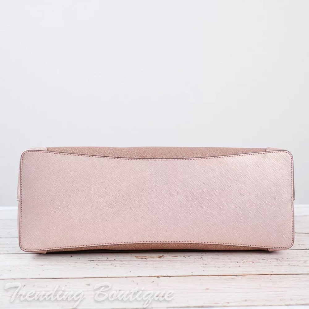 Kate Spade Shimmy Glitter Tote Shoulder Bag in Rose Gold - Picture 7 of 9